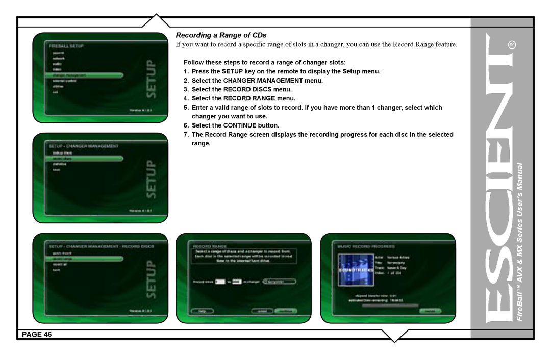 Escient user manual FireBall AVX & MX Series User’s Manual 