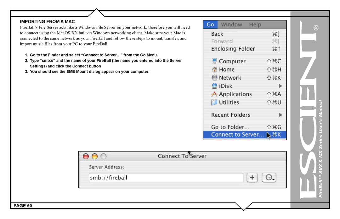 Escient AVX user manual Importing from a MAC 