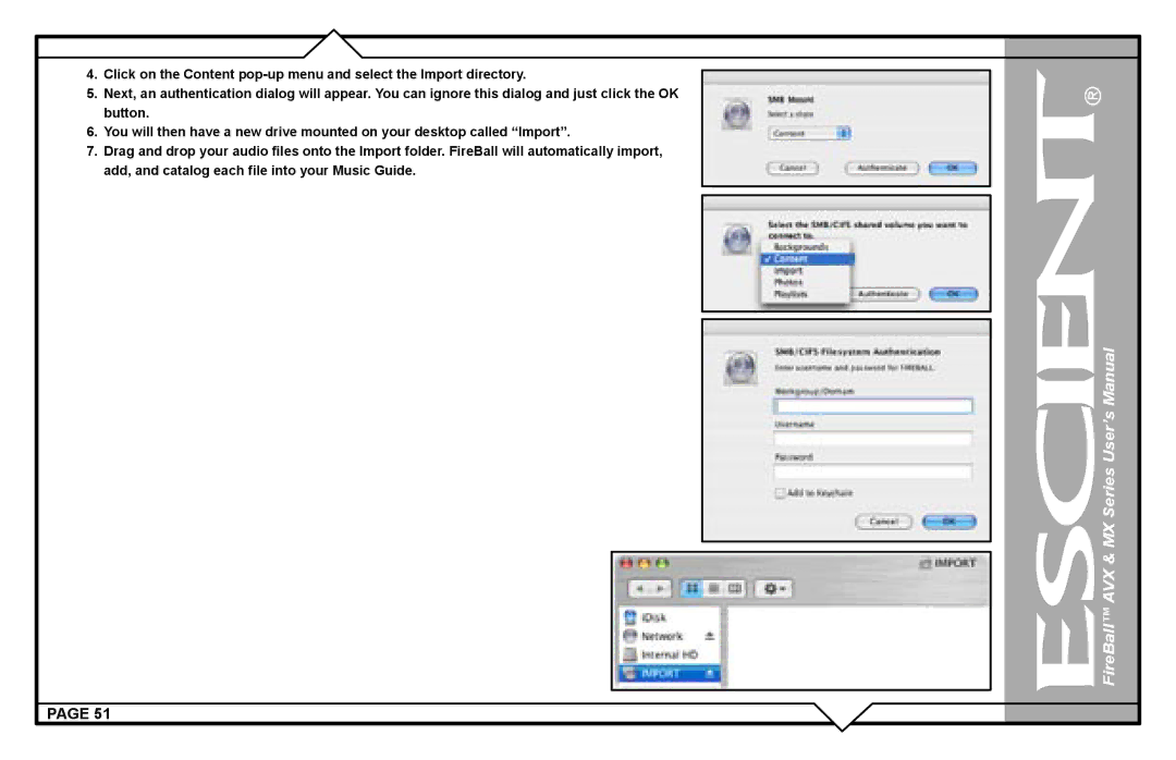 Escient user manual FireBall AVX & MX Series User’s Manual 