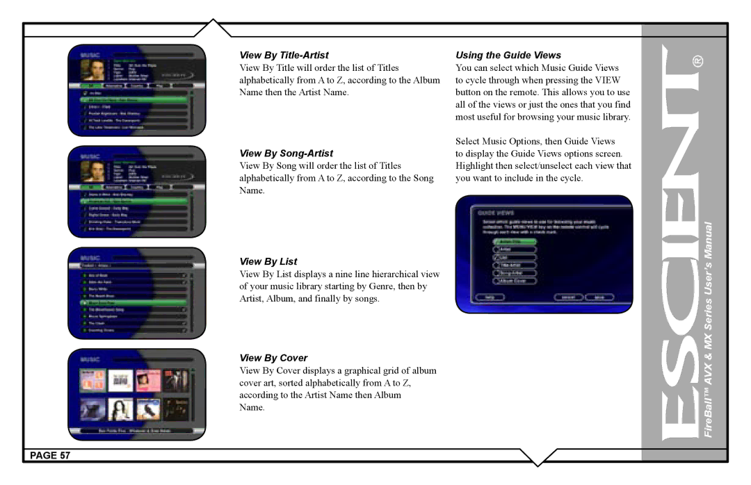 Escient AVX user manual View By Title-Artist 