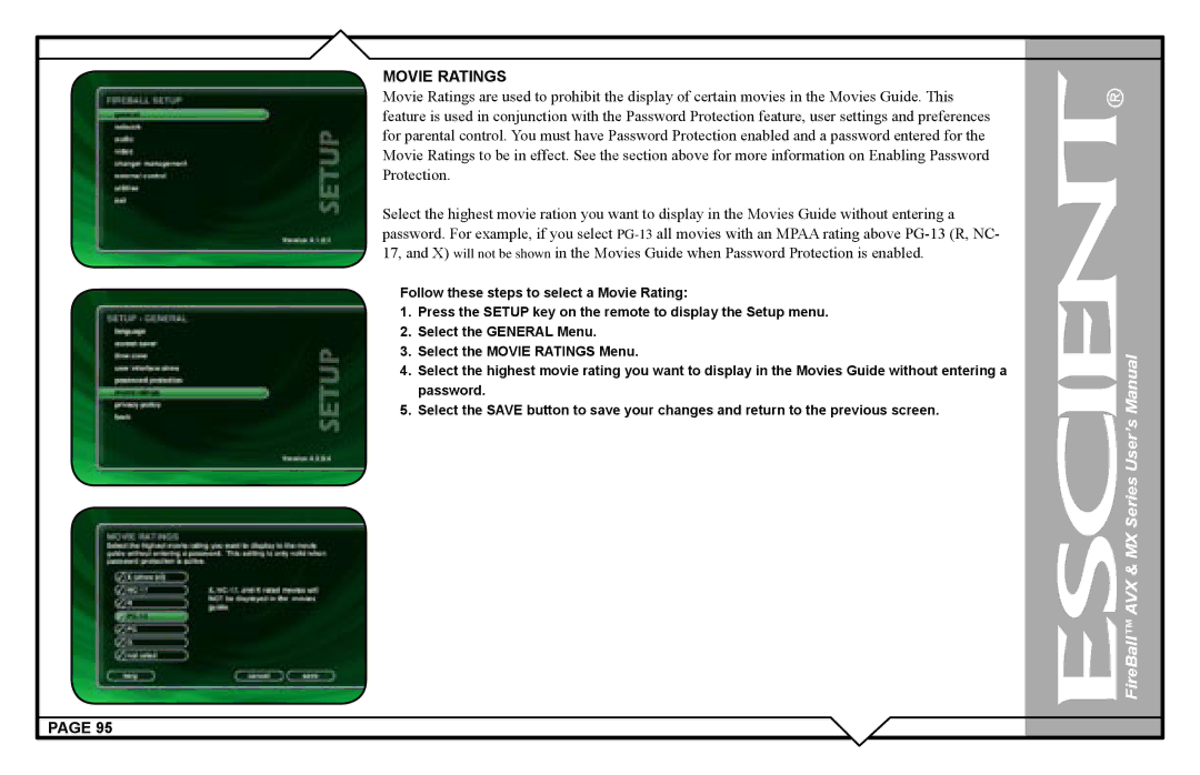 Escient AVX user manual Movie Ratings 