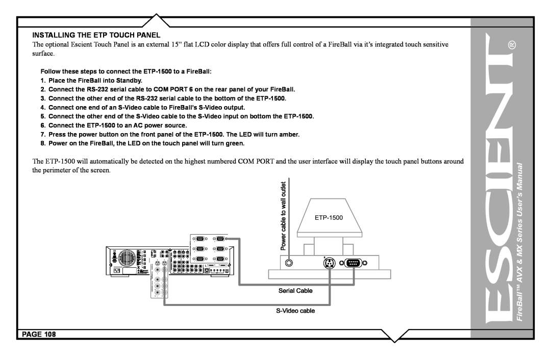 Escient user manual FireBall AVX & MX Series User’s Manual, Place the FireBall into Standby 