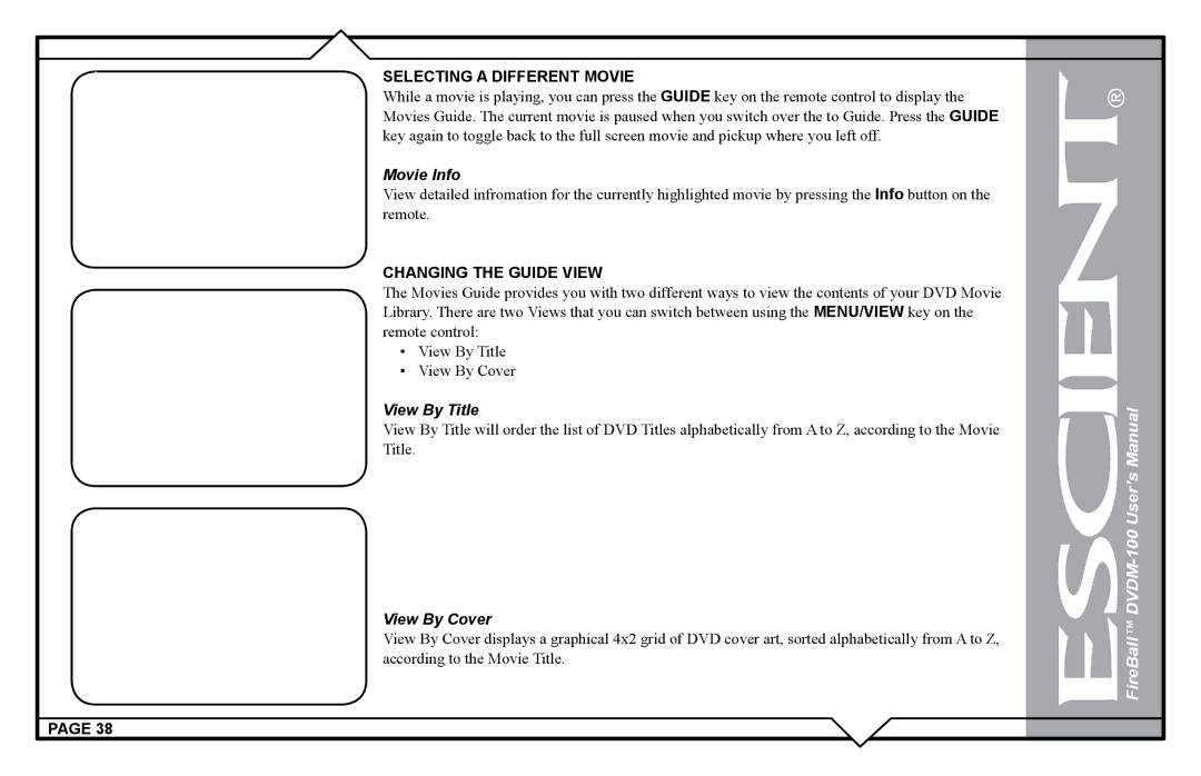 Escient DVDM-100 user manual Selecting a Different Movie, View By Title 