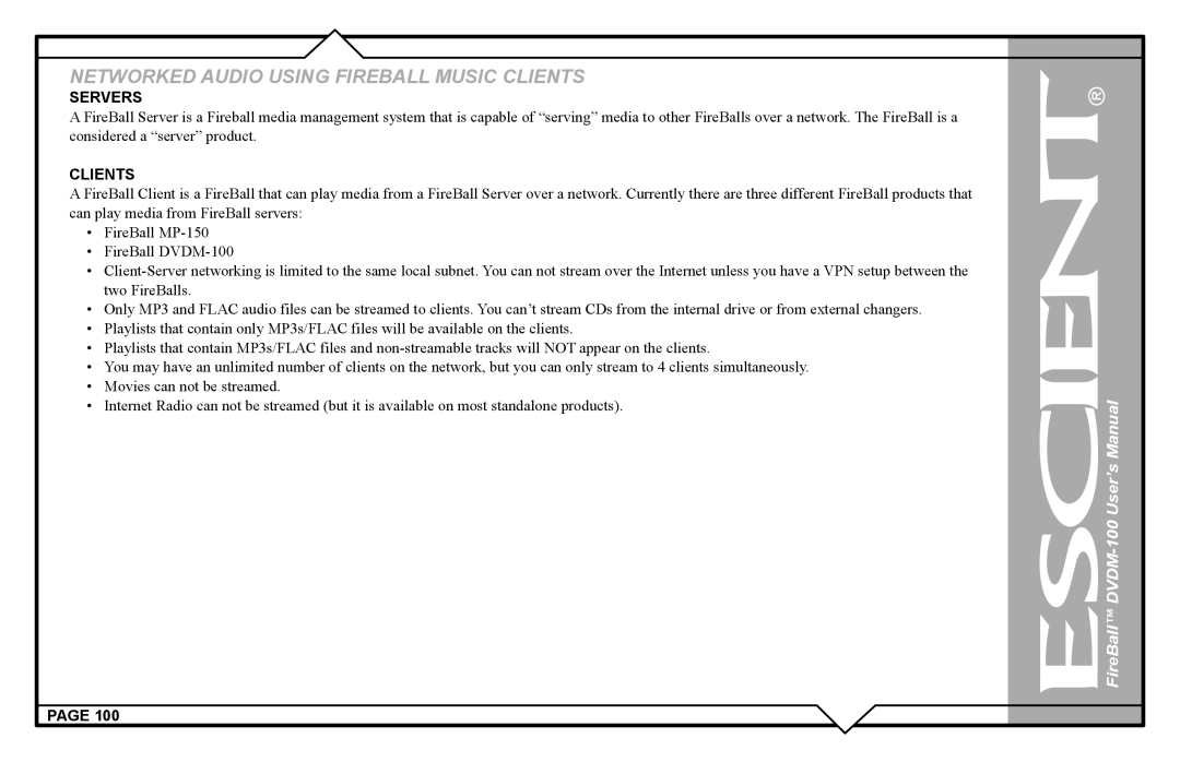 Escient DVDM-100 user manual Servers, Clients 