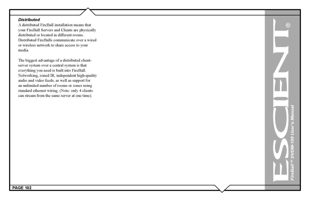 Escient DVDM-100 user manual Distributed 