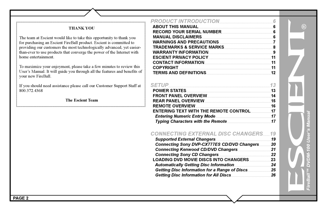 Escient DVDM-100 user manual Product Introduction 