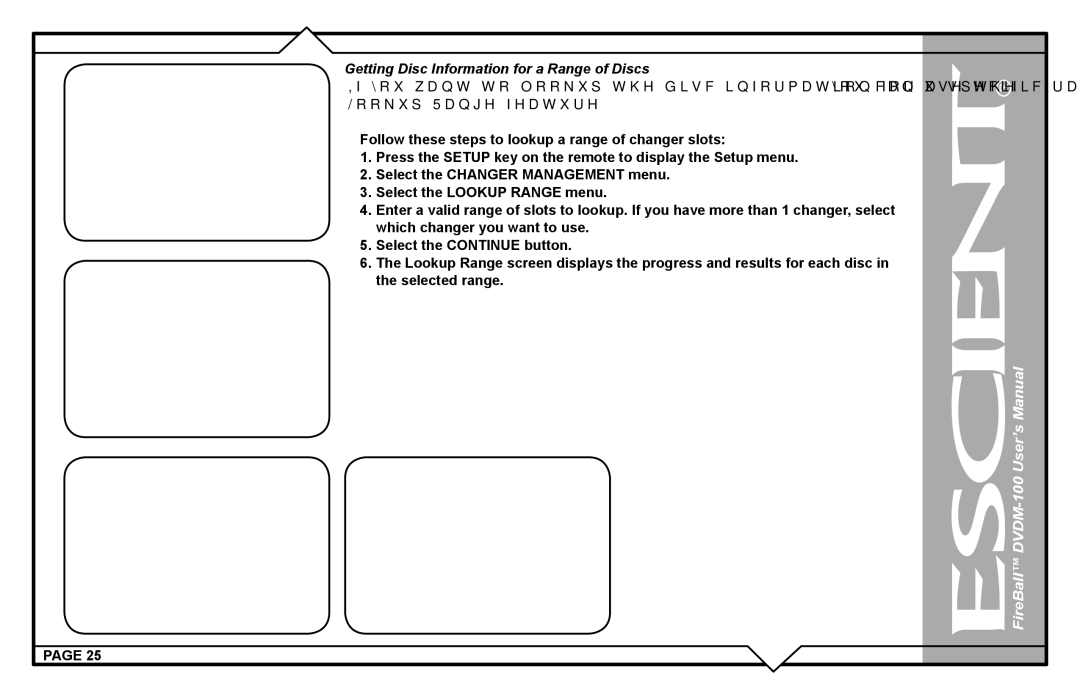 Escient DVDM-100 user manual Getting Disc Information for a Range of Discs 