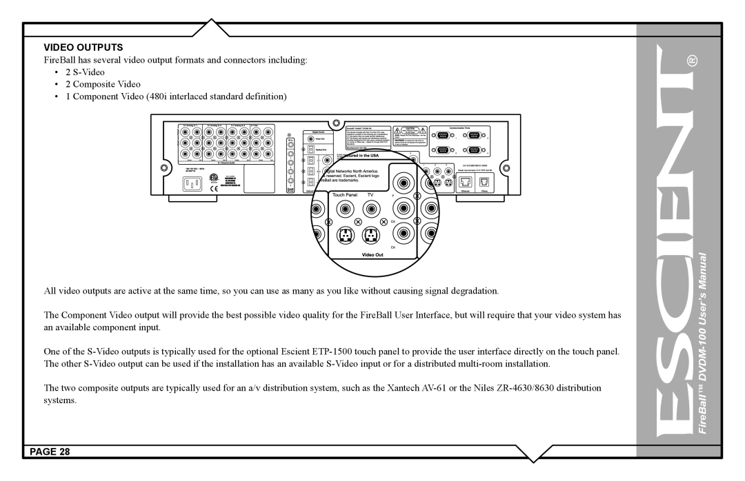 Escient user manual FireBall DVDM-100 User’s Manual 