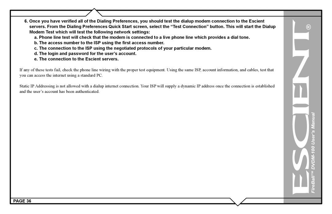 Escient user manual FireBall DVDM-100 User’s Manual 