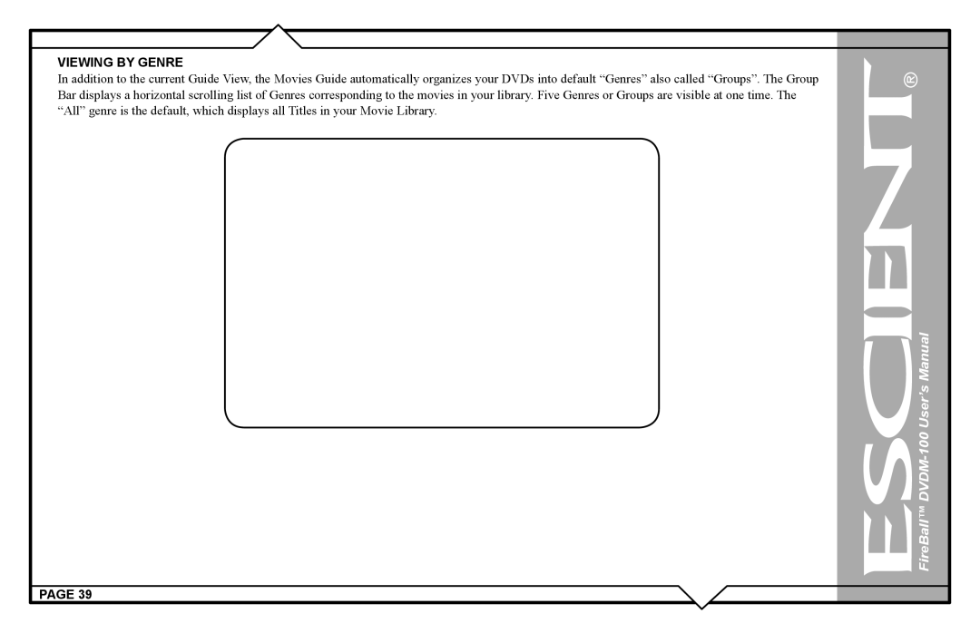 Escient user manual FireBall DVDM-100 User’s Manual 