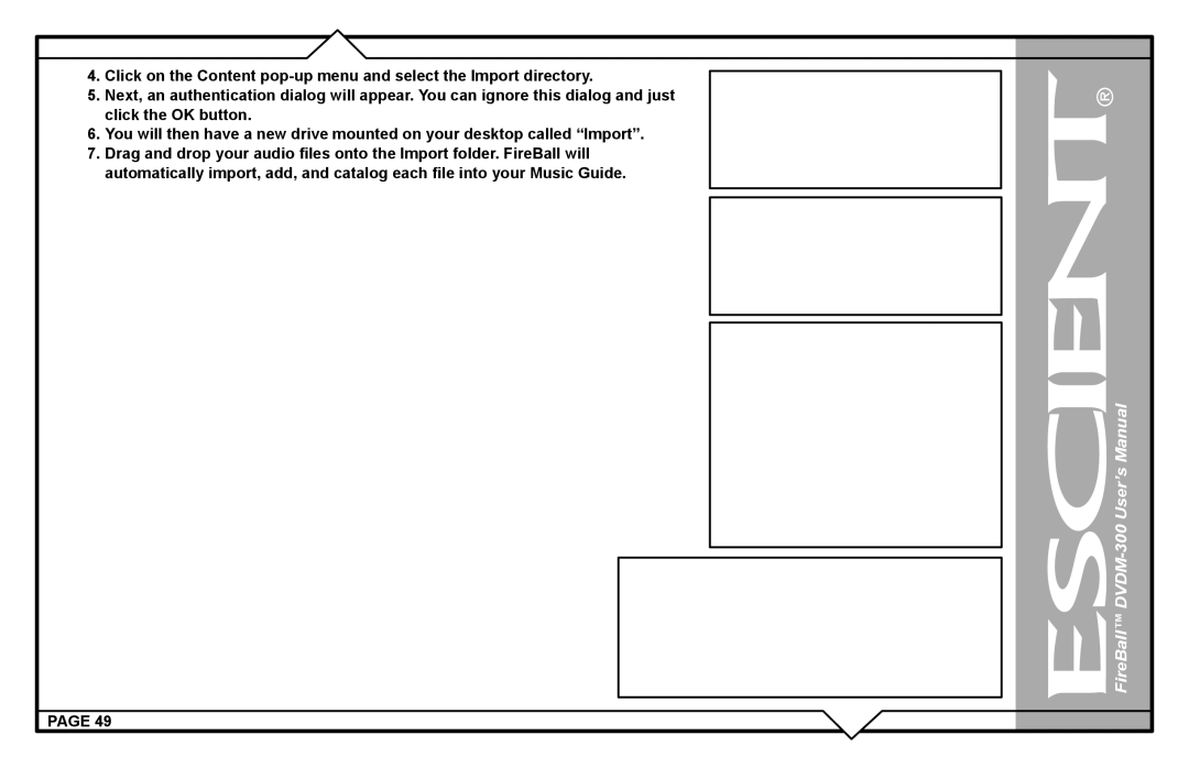 Escient user manual FireBall DVDM-300 User’s Manual 