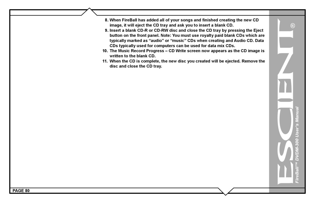 Escient user manual FireBall DVDM-300 User’s Manual 