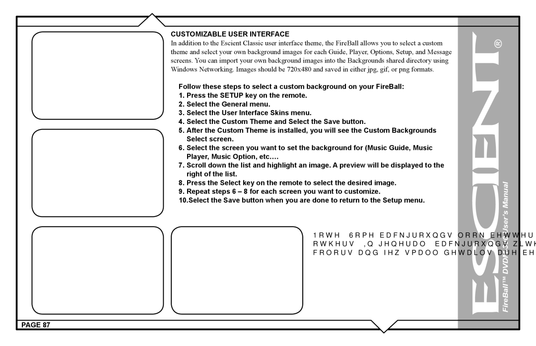 Escient DVDM-300 user manual Customizable User Interface 