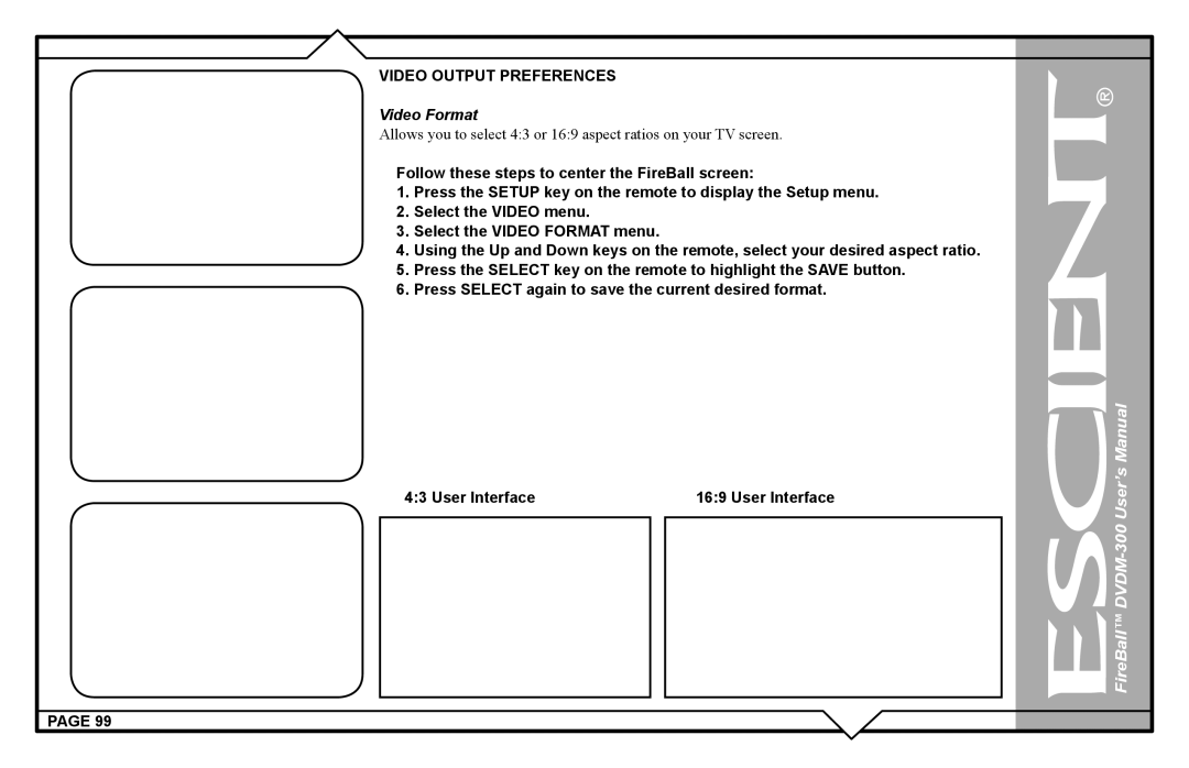 Escient user manual FireBall DVDM-300 User’s Manual 