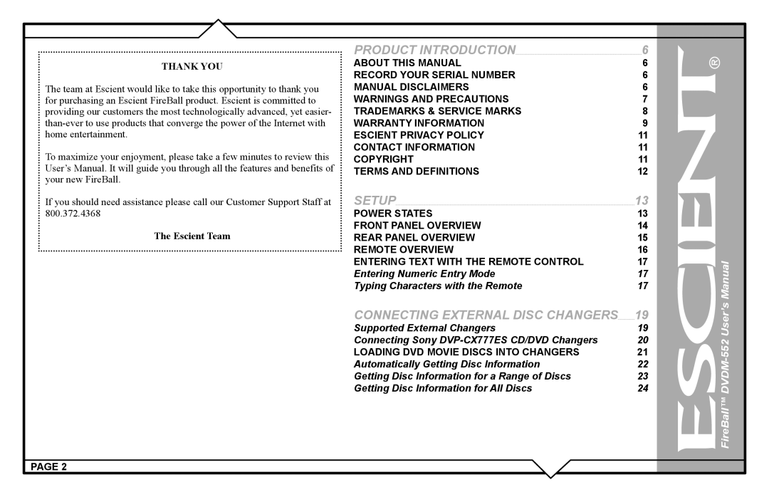 Escient DVDN-552 user manual Product Introduction 