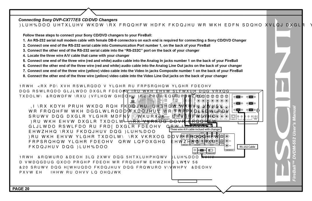 Escient DVDN-552 user manual Connecting Sony DVP-CX777ES CD/DVD Changers 