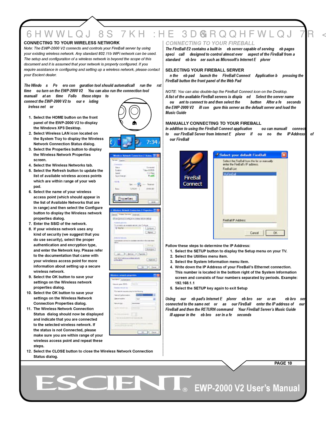 Escient EWP-2000 V2 user manual Connecting To Your FireBall, Selecting Your Fireball Server 