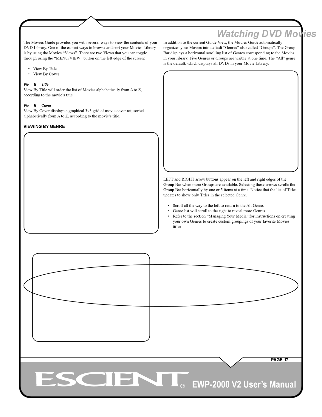 Escient EWP-2000 V2 user manual View By Title View By Cover 