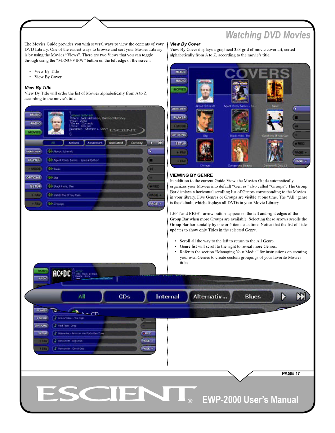 Escient EWP-2000 user manual View By Title View By Cover 