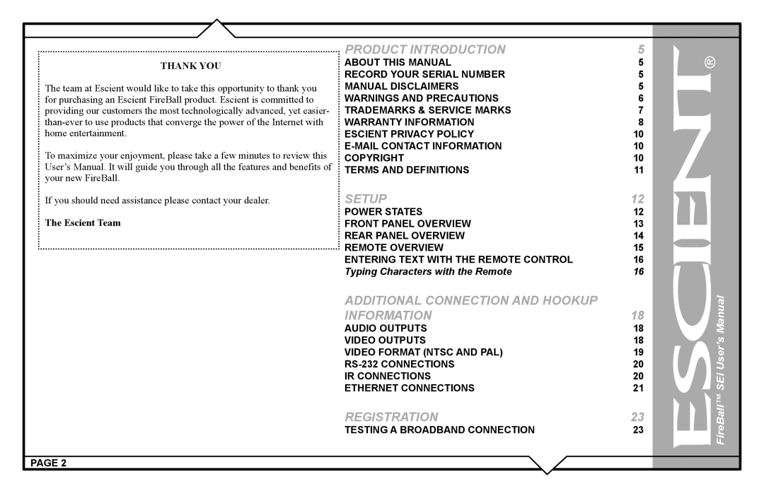 Escient FireBall Media Management system user manual Typing Characters with the Remote, Testing a Broadband Connection 