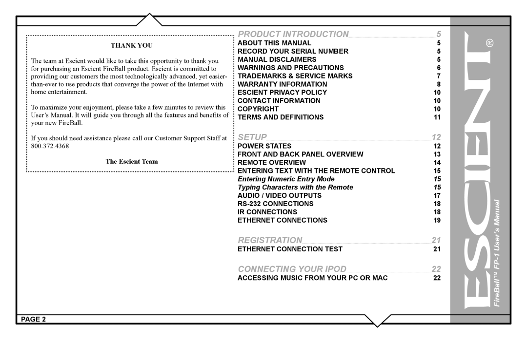 Escient FP-1 user manual Ethernet Connection Test, Accessing Music from Your PC or MAC 