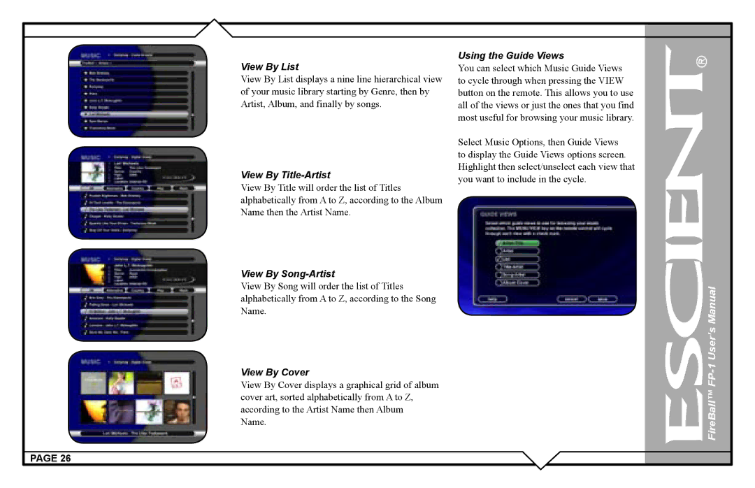 Escient FP-1 user manual User’s Manual 