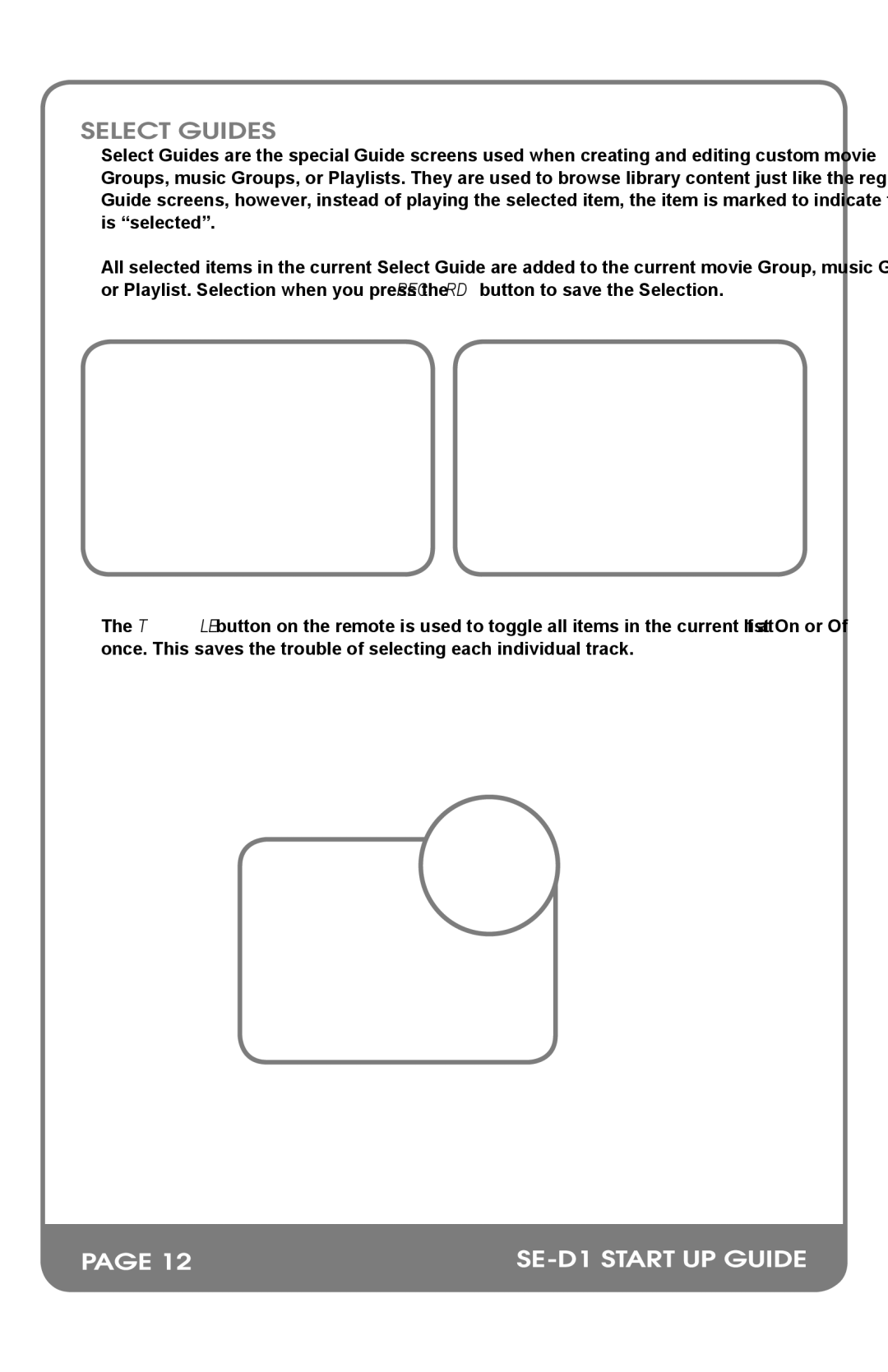 Escient M32002-01A2 manual Select Guides 