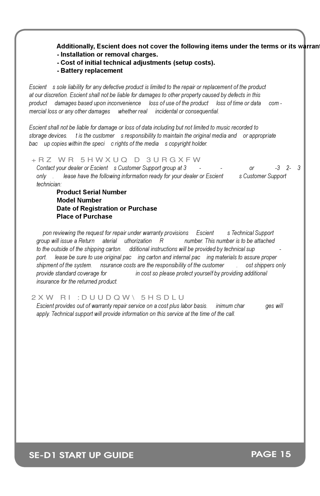 Escient M32002-01A2 manual How to Return a Product, Out of Warranty Repair 