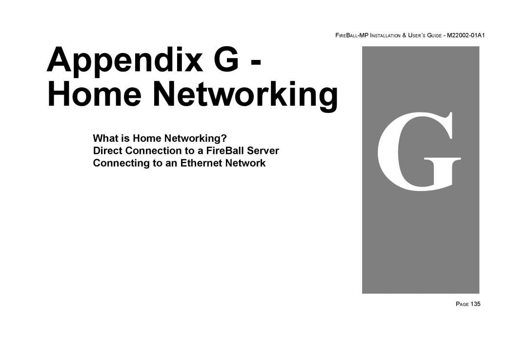 Escient MP-100 manual Appendix G Home Networking 