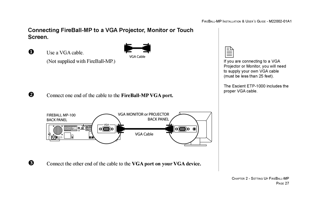 Escient MP-100 manual FIREBALL-MP Installation & USER’S Guide M22002-01A1 