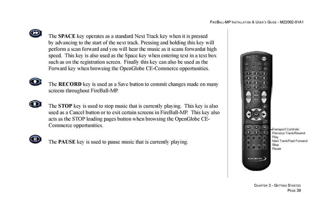 Escient MP-100 manual FIREBALL-MP Installation & USER’S Guide M22002-01A1 