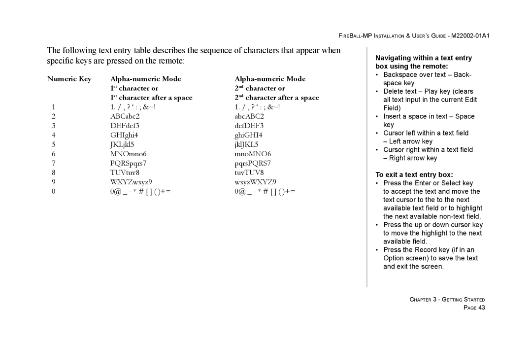 Escient MP-100 manual Numeric Key 