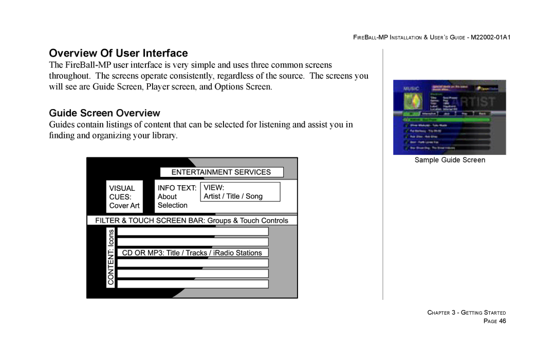 Escient MP-100 manual Guide Screen Overview 