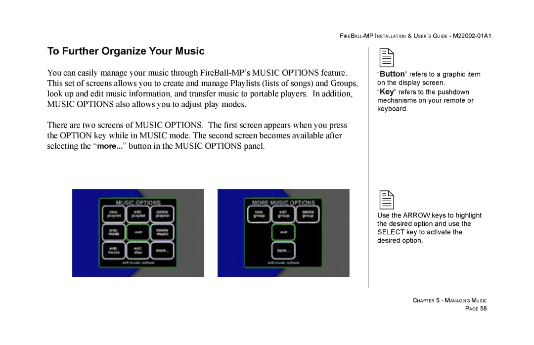 Escient MP-100 manual To Further Organize Your Music 