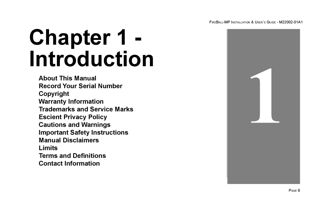 Escient MP-100 manual Introduction 