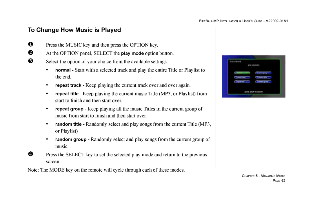 Escient MP-100 manual To Change How Music is Played 