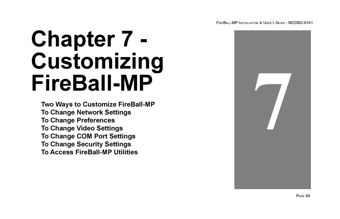 Escient MP-100 manual Customizing FireBall-MP 