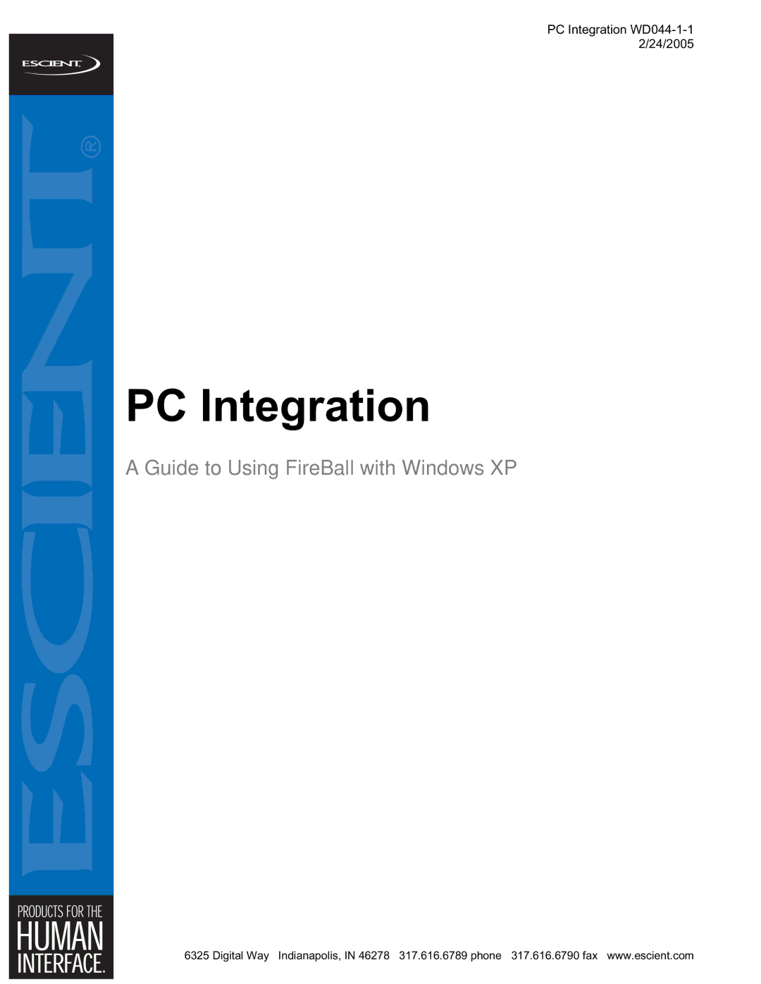 Escient MP-150 manual PC Integration 