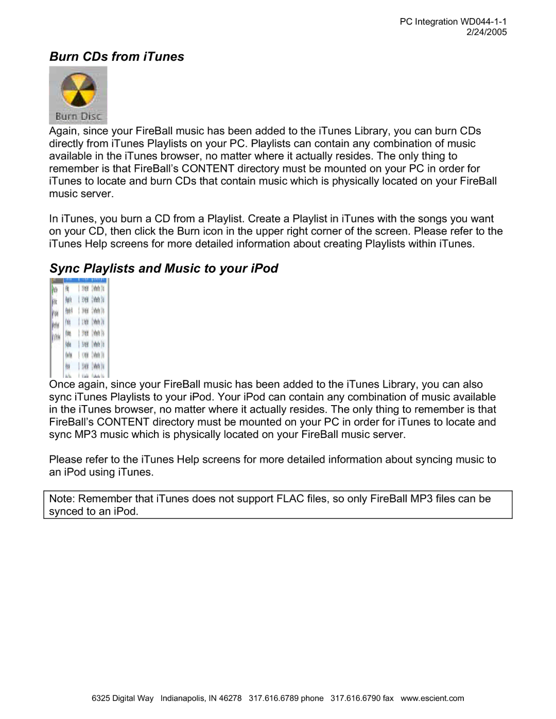 Escient MP-150 manual Burn CDs from iTunes, Sync Playlists and Music to your iPod 