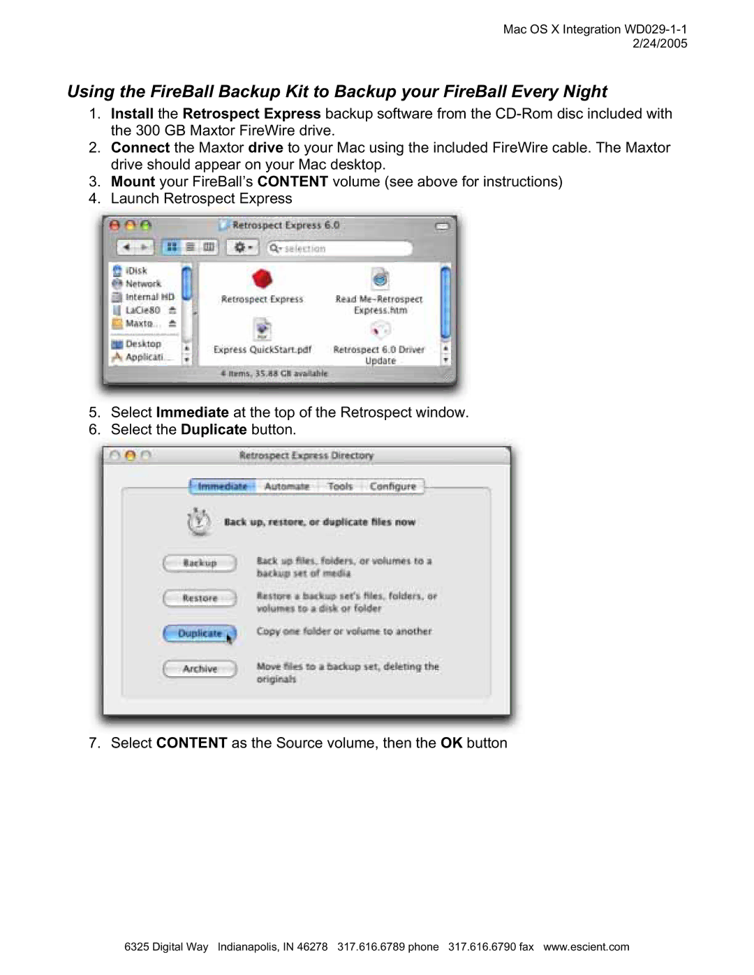 Escient MP-150 manual Mac OS X Integration WD029-1-1 2/24/2005 