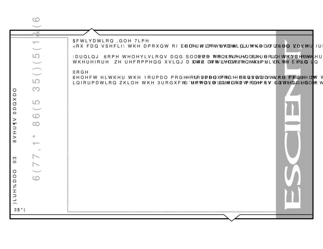 Escient MP-150 manual $FWLYDWLRQ,GOH7LPH, 0RGH 