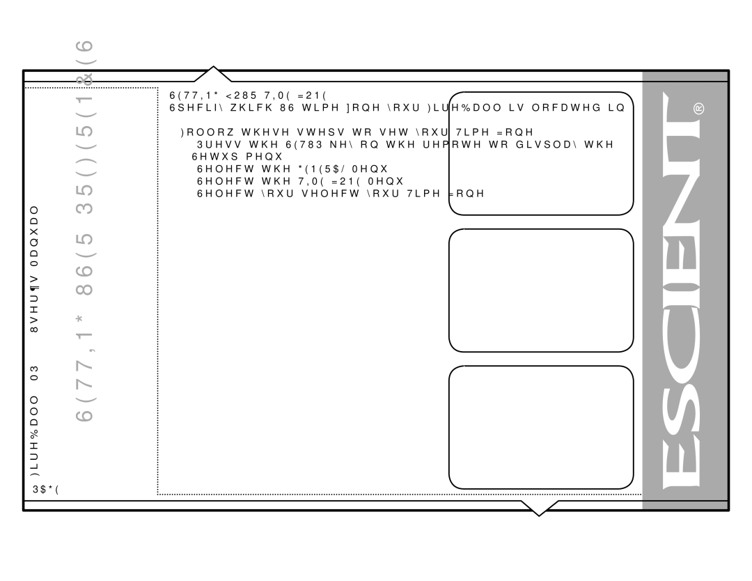 Escient MP-150 manual 677,1*2857,0=21, 6HOHFWWKH7,0=210HQX 