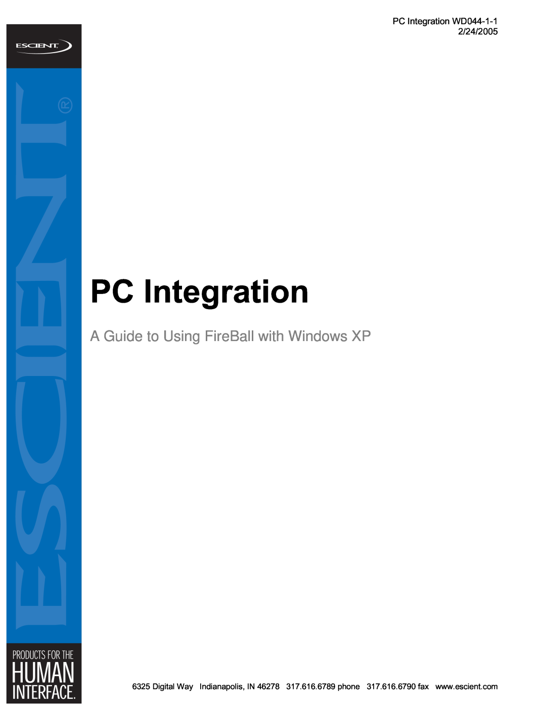 Escient MP-150 manual PC Integration, A Guide to Using FireBall with Windows XP 