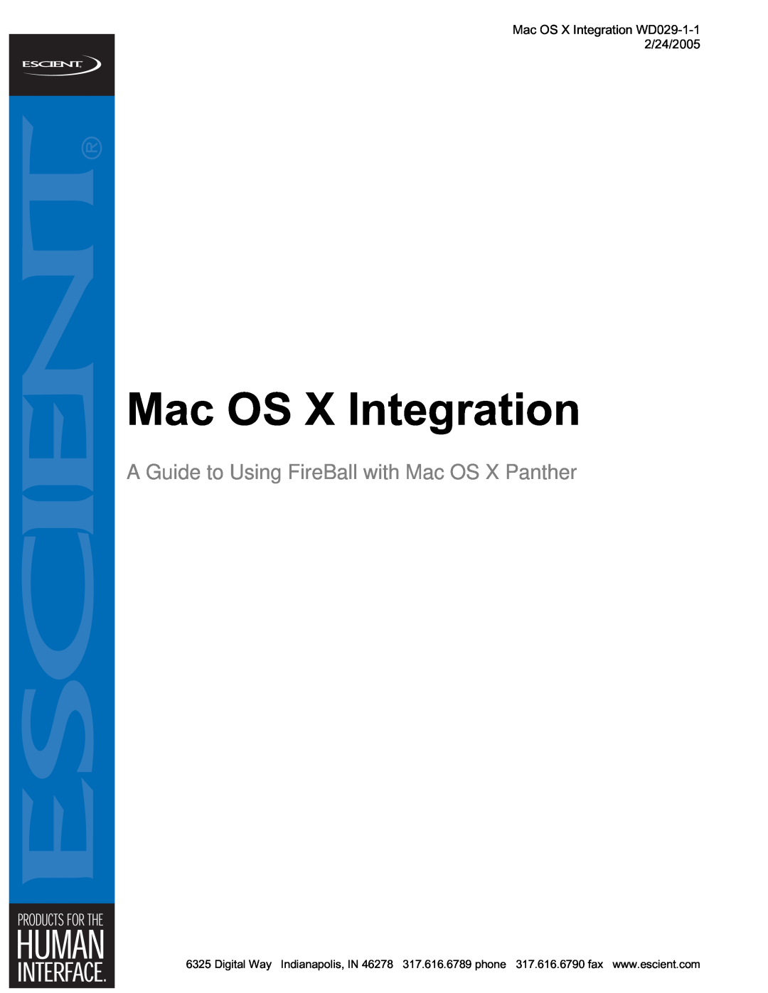 Escient MP-150 manual Mac OS X Integration, A Guide to Using FireBall with Mac OS X Panther 