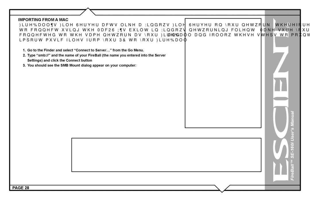 Escient SE-160i user manual Importing from a MAC 