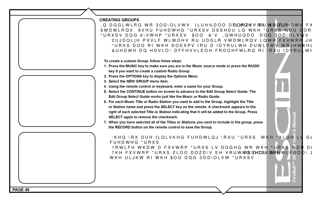 Escient SE-160i user manual Creating Groups 