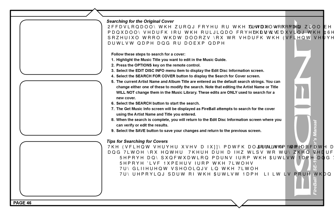 Escient user manual FireBall SE-160i User’s Manual 