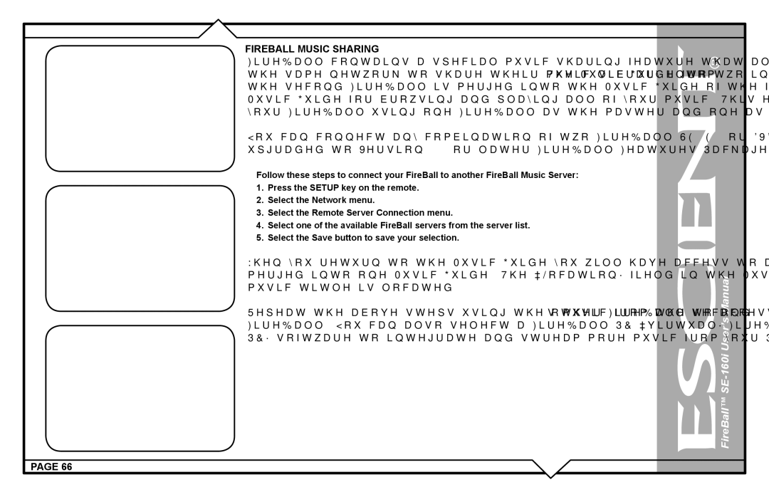 Escient SE-160i user manual Fireball Music Sharing 