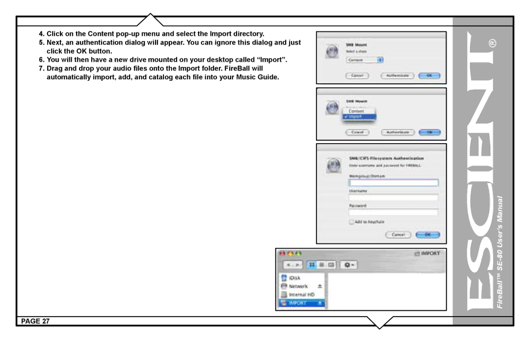 Escient user manual FireBall SE-80 User’s Manual 