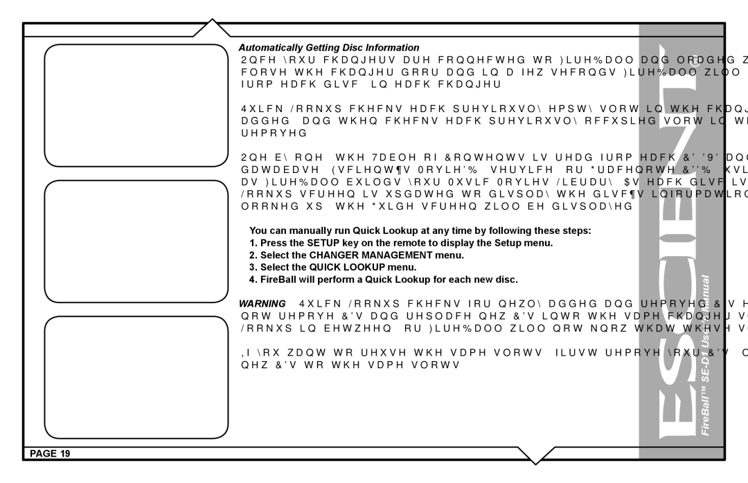 Escient SE-D1 user manual Automatically Getting Disc Information 